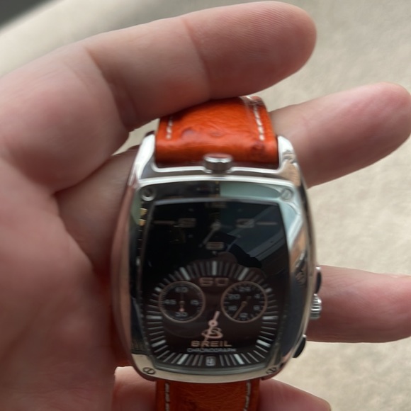 Breil Dual Time Chronograph Watch with ostrich original leather strap. - Picture 8 of 10